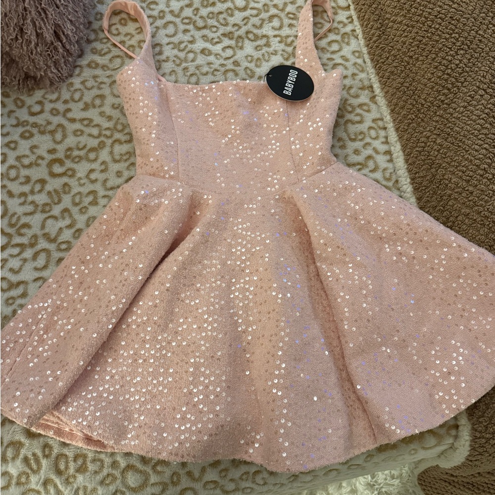 Sparkling Pink Mini Dress - Picture 2 of 7